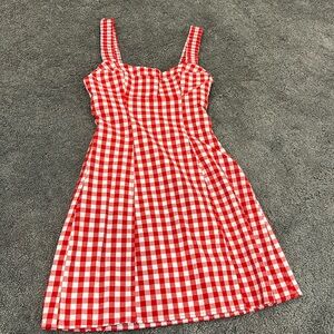 Red and white checkered picnic dress size extra small